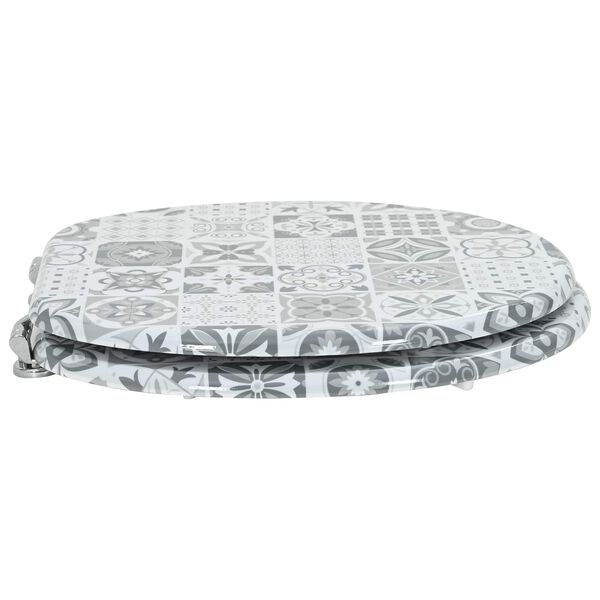 vidaXL Toilet Seat Grey 44 x 38 cm MDF board