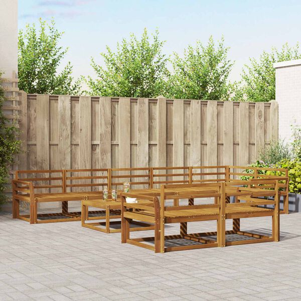 vidaXL Outdoor Sofa Set 9 pcs Natural Solid Acacia Wood
