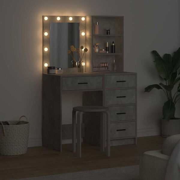 vidaXL Dressing Table 2 pcs Grey 50 x 41 x 135 cm Engineered wood