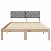vidaXL Bed frame Brown and light grey 120 x 190 cm Solid pine wood