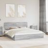 vidaXL Storage Bed Grey Sonoma 180 x 200 cm Engineered Wood