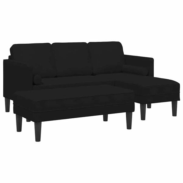vidaXL Sofa Set 2 pcs Black 173 x 131 x 67 cm Velvet