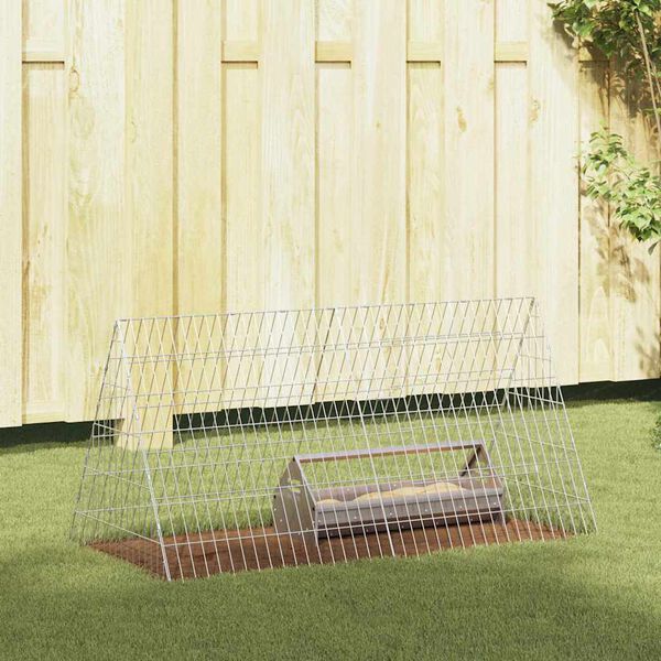 vidaXL Chicken Cage Silver 110 x 55 x 55 cm Galvanised Steel