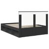 vidaXL Bed Frame with Headboard Black 135 x 190 cm Solid Pine Wood