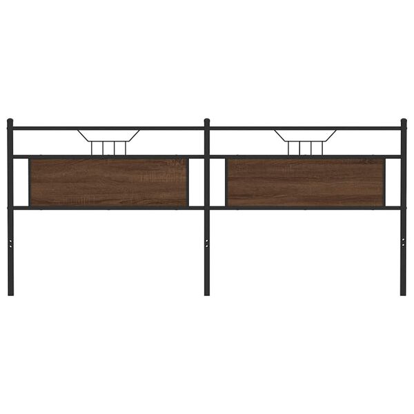 vidaXL Headboard Brown Oak 193 cm Engineered Wood and Steel