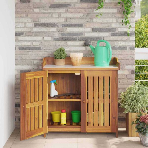 vidaXL Garden Cabinet Natural 78 x 36.5 x 78cm Solid Acacia Wood