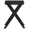 vidaXL Side Table Foldable Black Solid Wood Poplar