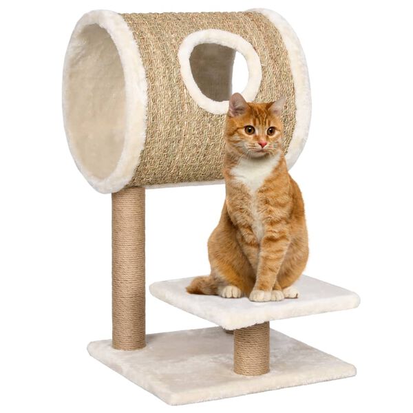 vidaXL Cat Tree with Tunnel and Scratching Post 69 cm Seagrass