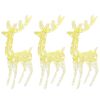vidaXL XXL Acrylic Christmas Reindeers 250 LED 3 pcs 180 cm Warm White