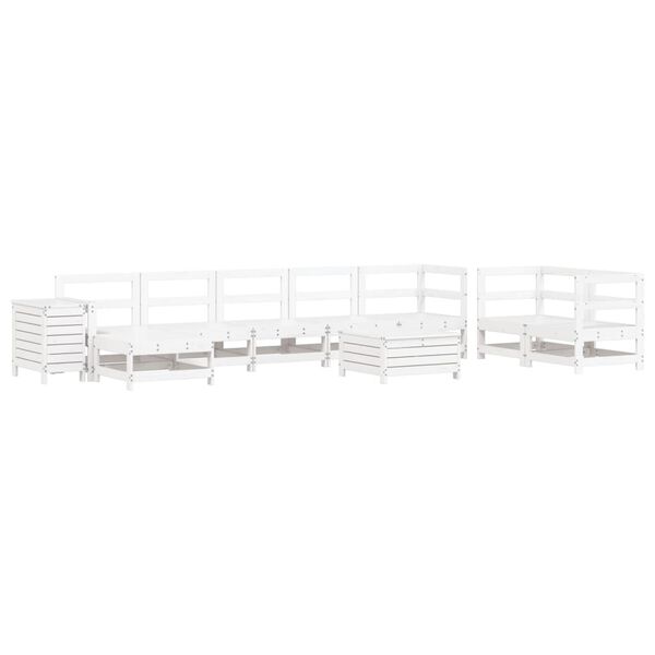 vidaXL 10 Piece Garden Sofa Set White Solid Wood Pine