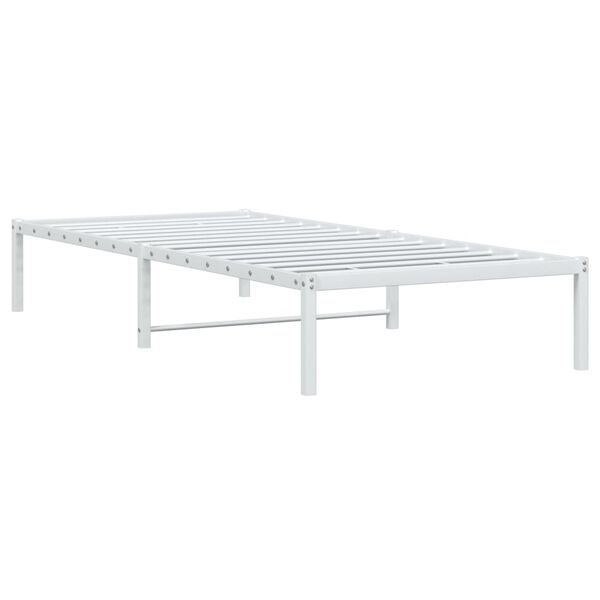 vidaXL Metal Bed Frame without Mattress White 90x190cm