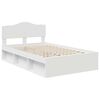 vidaXL Bed Frame with Headboard White 120 x 200 cm Solid Pine Wood
