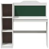 vidaXL Desk with Open Storage and Chalkboard with Shelf ROROS White