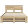 vidaXL Bed Frame Sonoma Oak 140 x 200 cm Engineered Wood