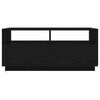 vidaXL Coffee Table with LED Lights Black Oak 90x49x40 cm