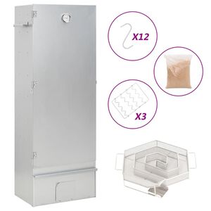 vidaXL BBQ Oven Smoker with Cold Smoke Generator Galvanised Steel