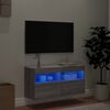 vidaXL TV Wall Cabinet with LED Lights Grey Sonoma 80x30x40 cm