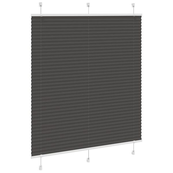 vidaXL Pleated Blind Black 115x100 cm Fabric Width 114.4 cm Polyester