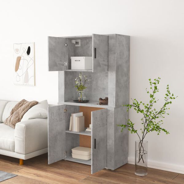 vidaXL Highboard Concrete Grey Engineered Wood