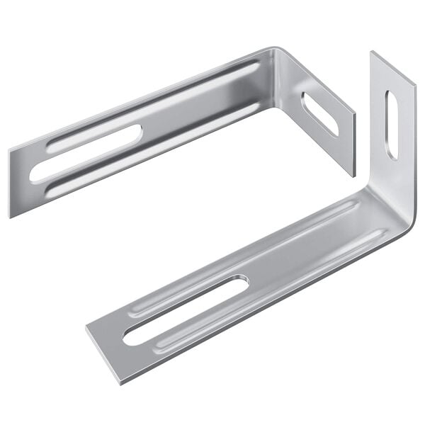 vidaXL Anti Tip Bracket Plain 2 pcs Silver 74.5 x 15 x 32 mm Iron