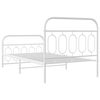 vidaXL Metal Bed Frame without Mattress with Footboard White 100x190cm