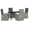 vidaXL Garden Dining Set 5 pcs Grey Poly Rattan