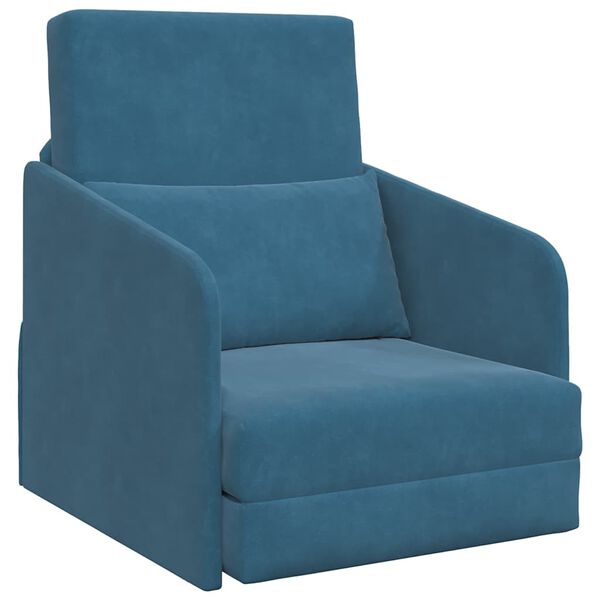 vidaXL Sofa Bed Blue 65 x 80 x 83 cm Velvet