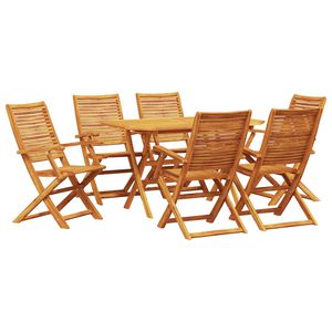 vidaXL Garden Dining Set 7 pcs Brown Solid Acacia Wood