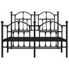 vidaXL Metal Bed Frame without Mattress with Footboard Black 120x200cm