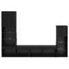 vidaXL TV Wall Units Wall-mounted 4 pcs Black Oak Engineered Wood