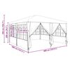 vidaXL Party Tent White 400 x 400 x 266 cm Polyethylene