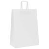 vidaXL Paper Bags 50 pcs with Handles White 32x17x44 cm