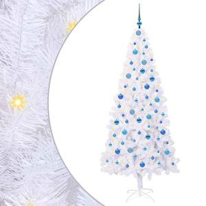 vidaXL Artificial Christmas Tree with Stand White 210 cm PVC and Steel