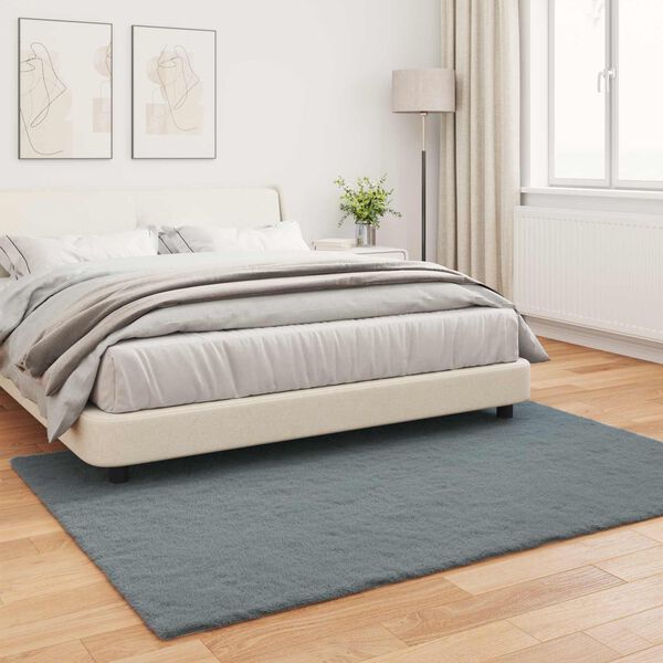 vidaXL Faux Rabbit Fur Rug Olite Anthracite 120 x 170 cm Polyester