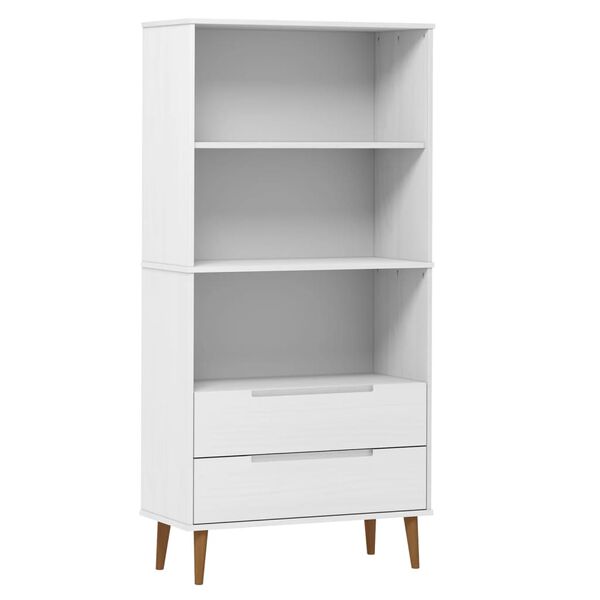 vidaXL Bookcase MOLDE White 85x35x170,5 cm Solid Wood Pine