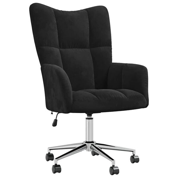 vidaXL Relaxing Chair with Wheel Black 69 x 61.5 x 102 cm Velvet
