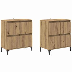 vidaXL Sideboards 2 pcs Artisan Oak 60 x 35 x 70 cm Engineered Wood