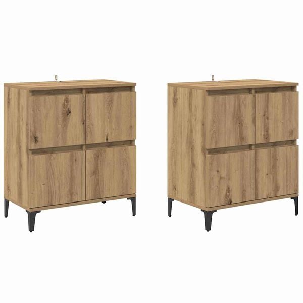 vidaXL Sideboards 2 pcs Artisan Oak 60 x 35 x 70 cm Engineered Wood