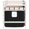 vidaXL Kids' Loft Bed with Curtains without Mattress White&Black 90x190cm