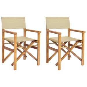 vidaXL Dining Chair Brown and Beige 56 x 54 x 87 cm Solid Teak Wood