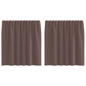 vidaXL Voile Curtains with Rod Pockets 2 pcs Brown