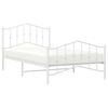 vidaXL Metal Bed Frame without Mattress with Footboard White 107x203cm