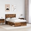 vidaXL Bed Frame with Headboard Old Wood 120 x 190 cm Solid Pine Wood
