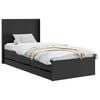 vidaXL Bed Frame with Storage and Headboard Black 90 x 190 cm