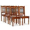 vidaXL Dining Chair | Set of 6 | Brown | Solid acacia wood, cast iron | Standard
