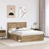vidaXL Bed Frame Artisian Oak 150 x 200 cm Solid Pine Wood