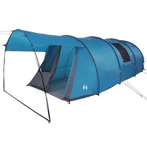 vidaXL Tunnel Tent 4-Person with Roof Blue and Grey 740 x 370 x 220 cm