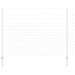 vidaXL Outdoor Wild Fence with Posts 50 x 1.6 m Galvanised Steel Mesh
