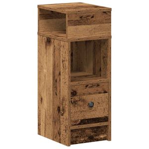 vidaXL Bedside Cabinet with Drawer Old Wood 25x31x66 cm