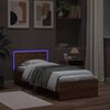 vidaXL Bed Frame without Mattress with LED Lights Brown Oak 90x200 cm